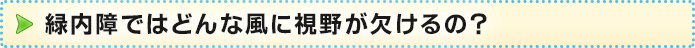 緑内障ではどんな風に視野が欠けるの?